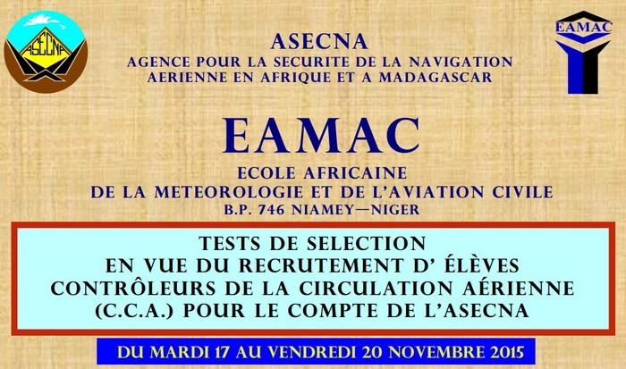 2015 EAMAC Test de selection CCA pour ASECNA